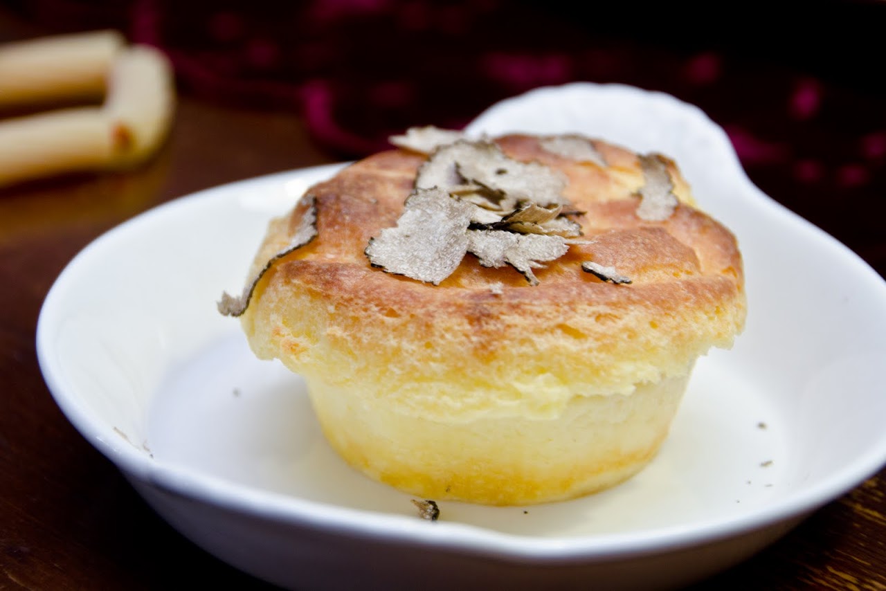 Truffles with cheese souffle