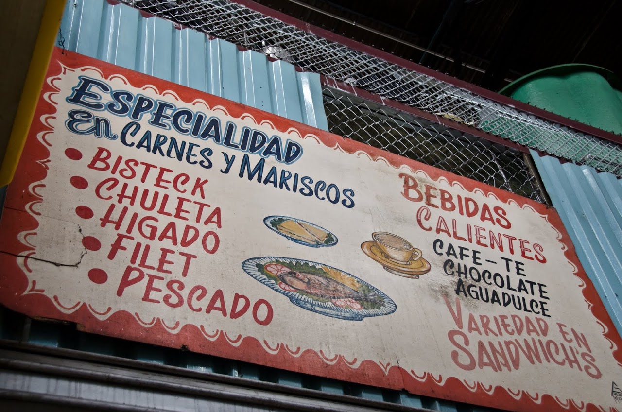 Soda menu at Mercado Central