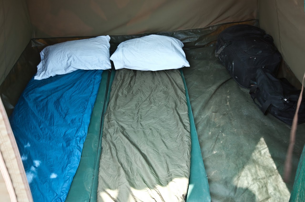 Tent with sleeping bags