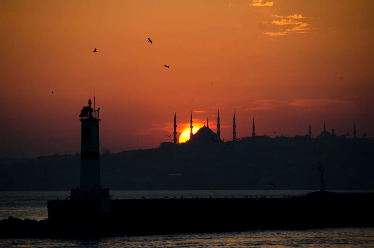 Sun setting over Hagia Sophia