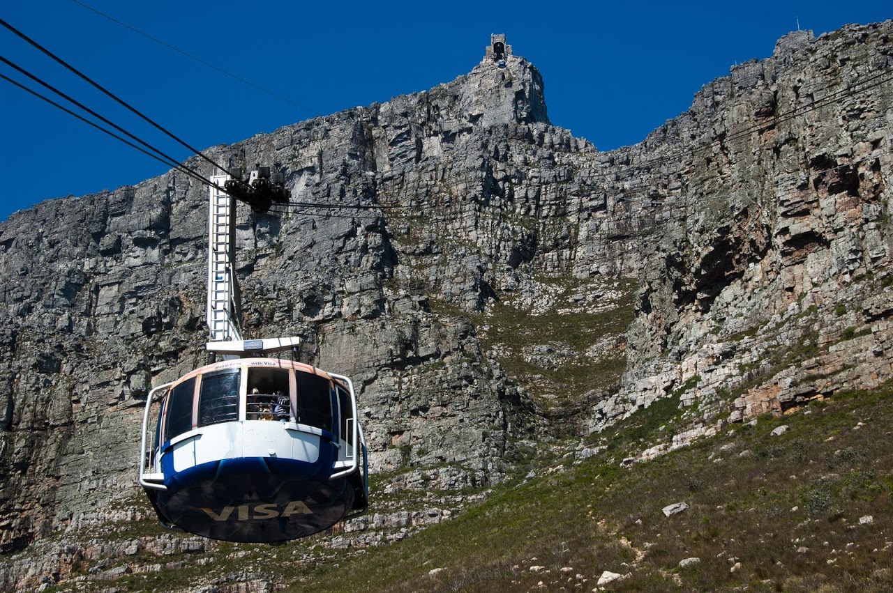 Cable car up to Table Mountain