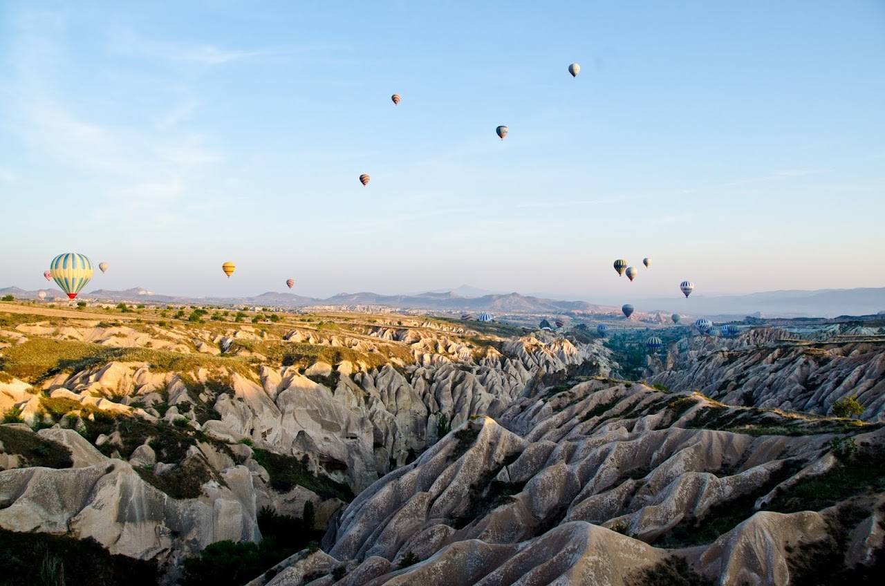 Hot air balloons over Rose Valley Cappadocia