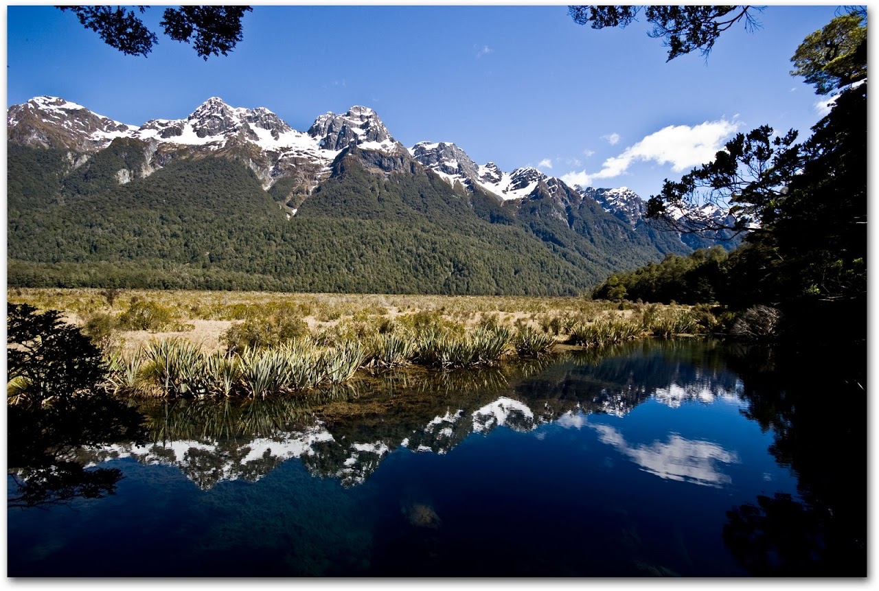 Southern Alps reflected in Mirror Lakes