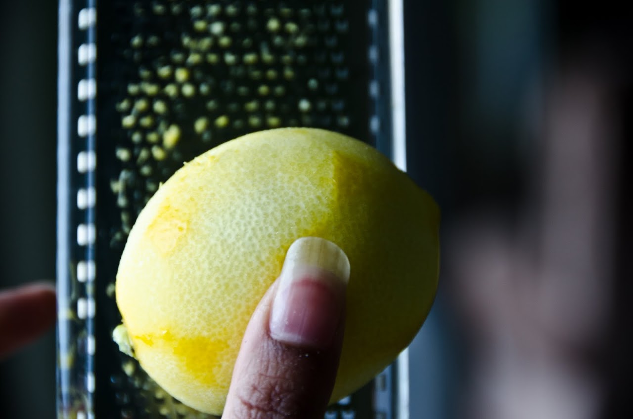 Zesting meyer lemon