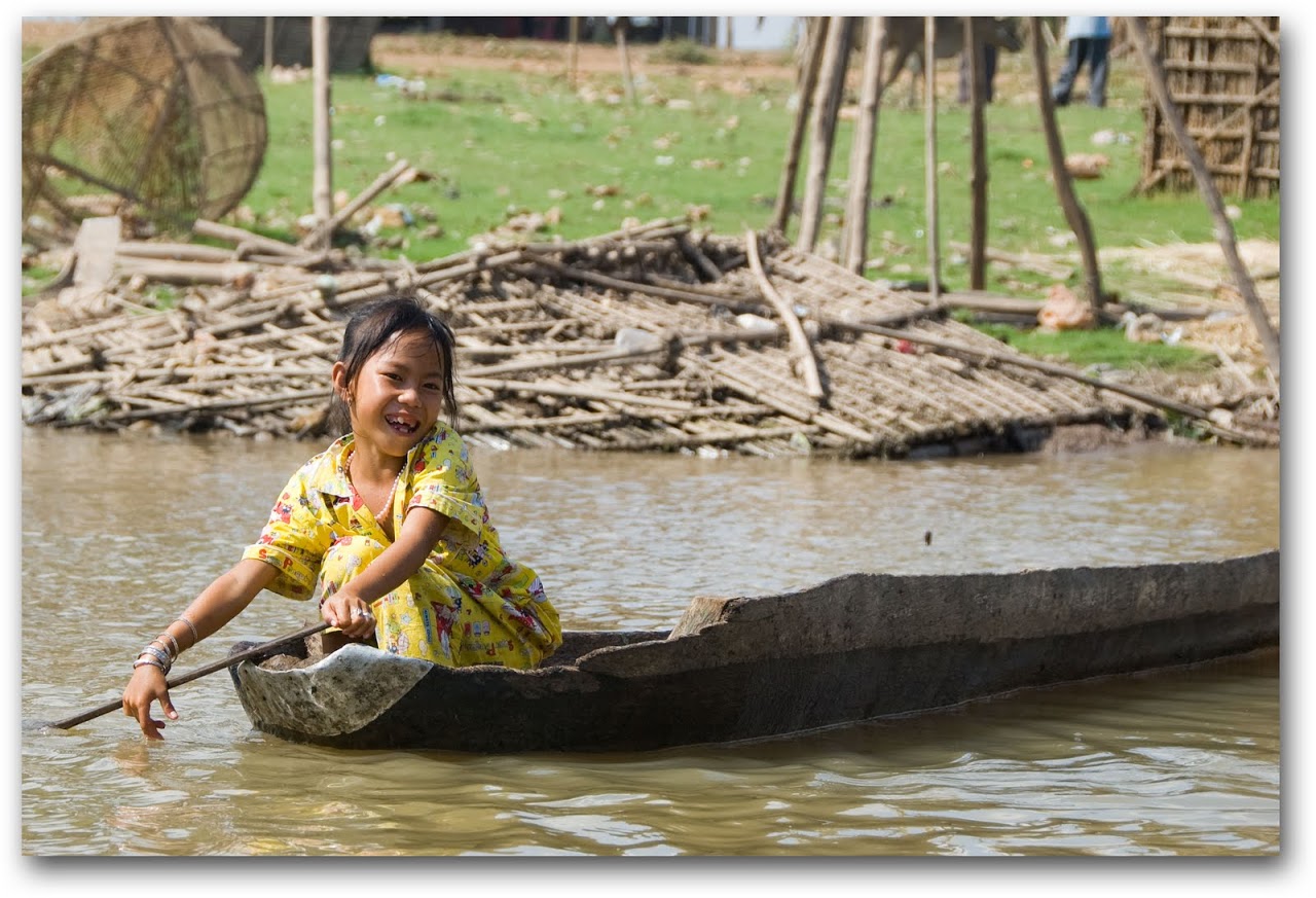 Girl on boat in Kompong Chhnang