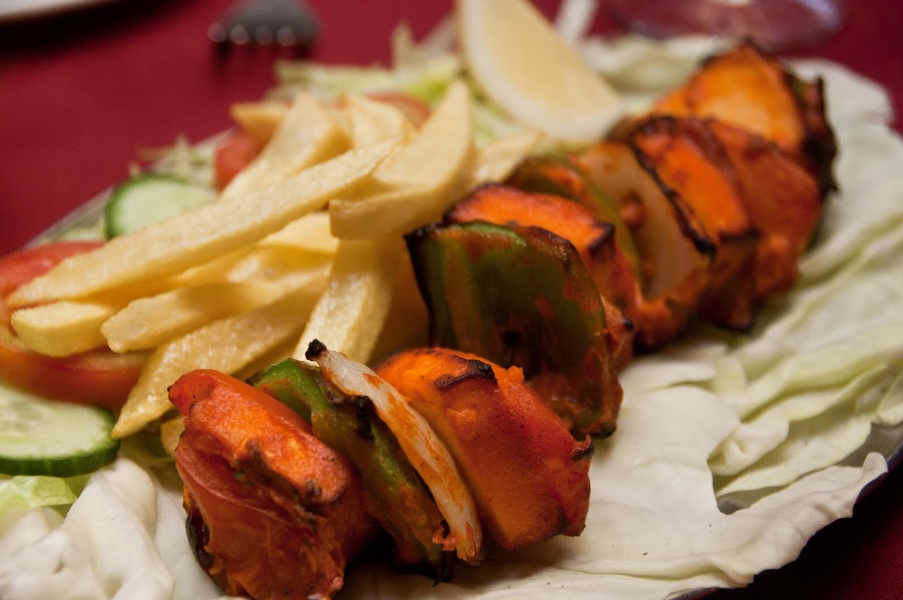 Kebabs with french fries