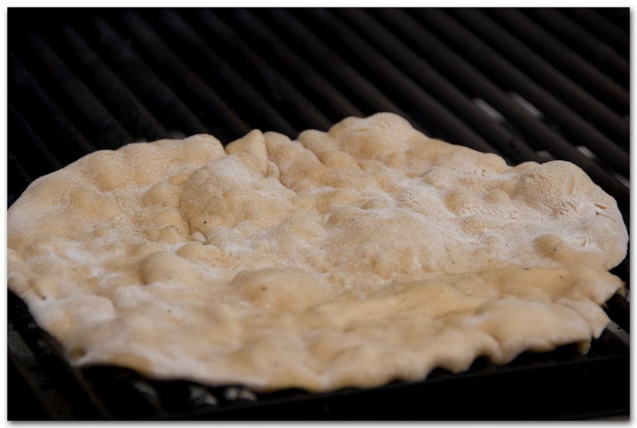 One side on grill
