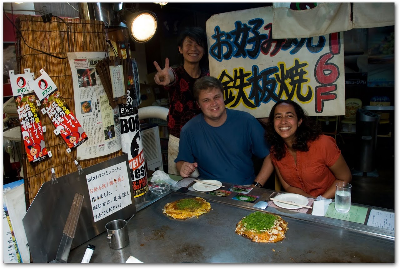 Us at okonomiyaki