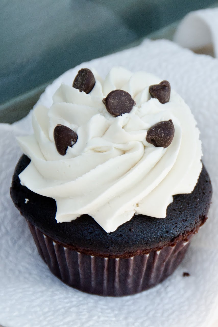 Chocolate chip cookie dough cupcake